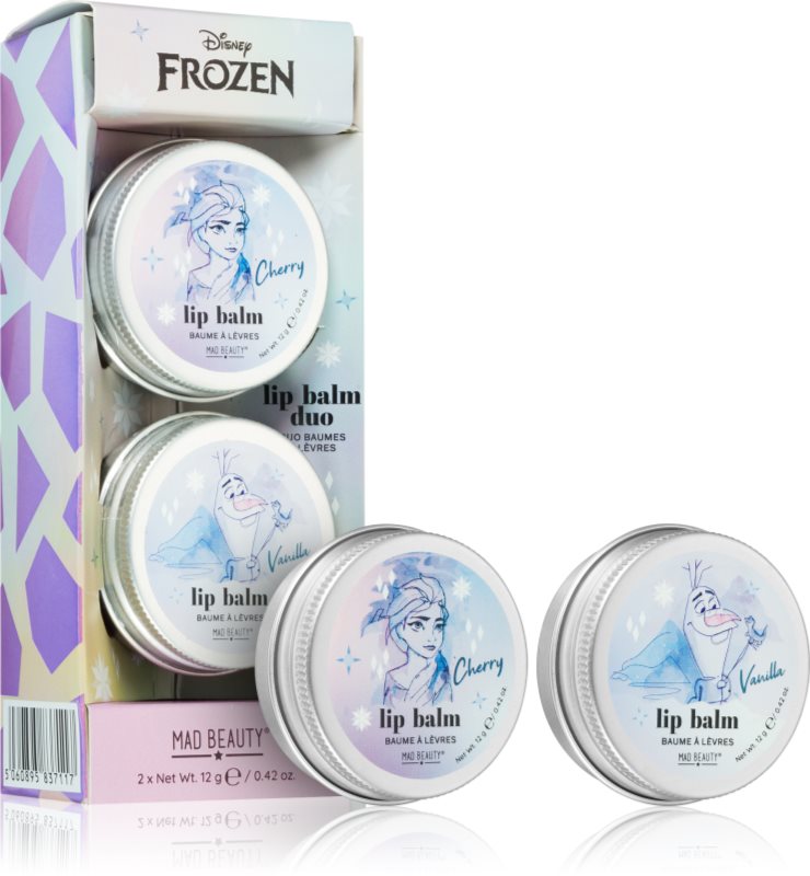Mad Beauty Frozen balsam de buze hidratant duo cu parfum Cherry and Vanilla 2x12 g
