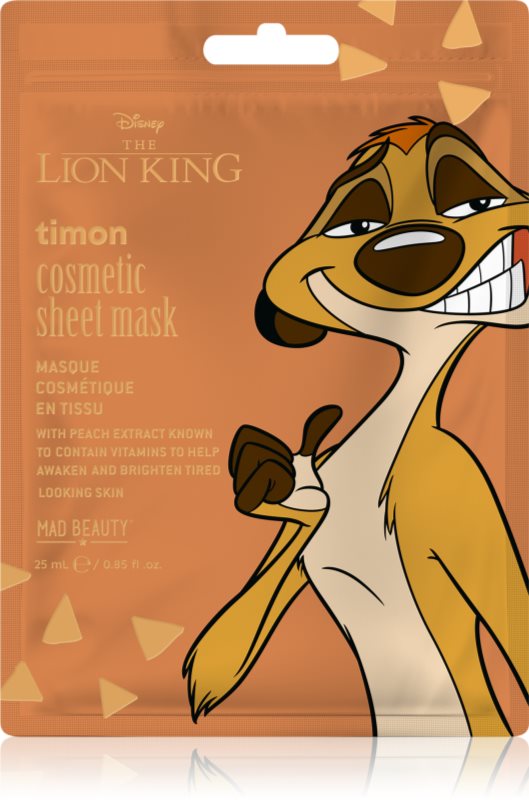 Mad Beauty Lion King Timon masca pentru celule pentru hidratare intensa 25 ml