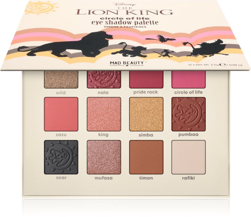 Mad Beauty Lion King Circle of Life paletă cu farduri de ochi 12x2.5 g