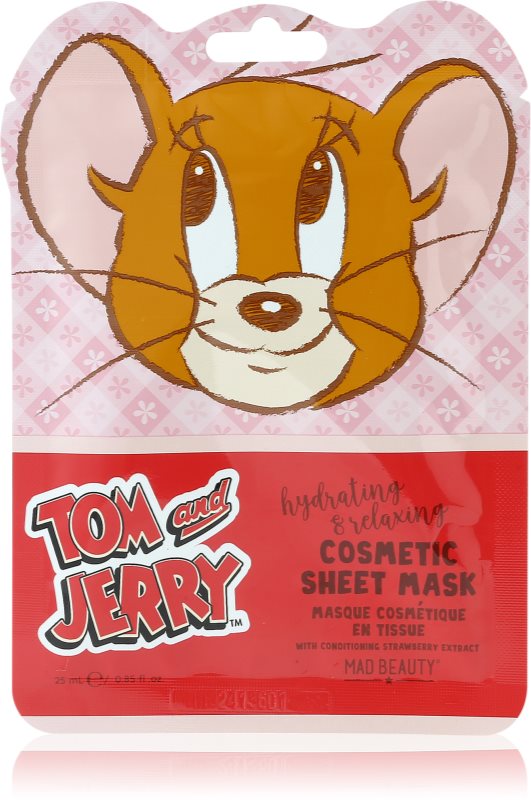 Mad Beauty Tom & Jerry Sheet Mask - Jerry mască textilă hidratantă cu acid hialuronic 1 buc