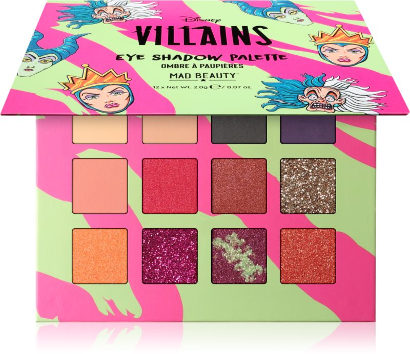 Mad Beauty Disney Villains paletă cu farduri de ochi 12x2 g