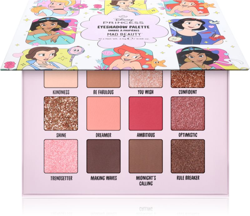 Mad Beauty Disney Princess Express Yourself paletă cu farduri de ochi 12x2.5 g