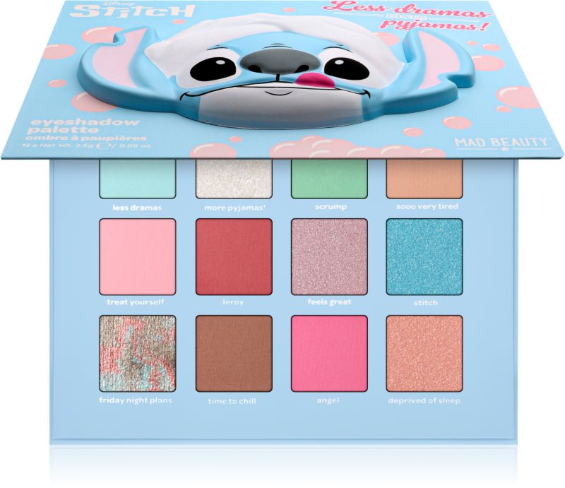 Mad Beauty Disney Stitch Pamper paletă cu farduri de ochi 12x2.5 g