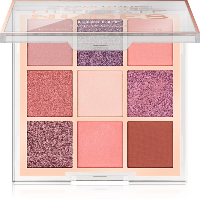 Revolution Ultimate Nudes paletă cu farduri de ochi culoare Light 8 g