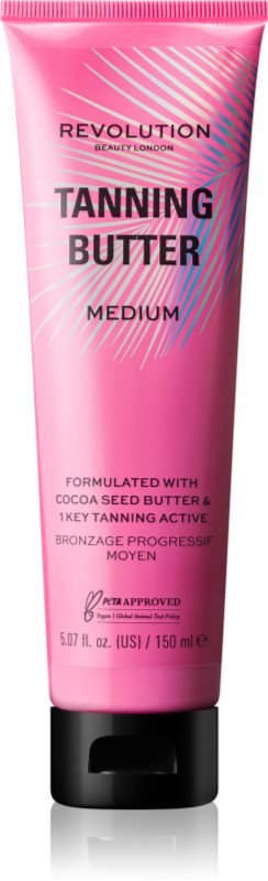 Revolution Beauty Tanning Butter unt pentru corp, hranitor cu efect autobronzant culoare Light/Medium 150 ml
