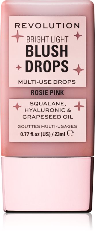 Revolution Bright Light Blush Drops fard de obraz lichid culoare Pink Rosie 23 ml