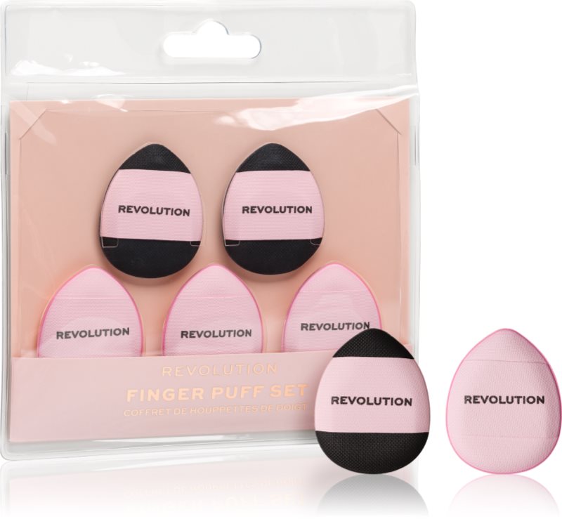 Revolution Finger Puff Set puf pentru pudra 5 buc
