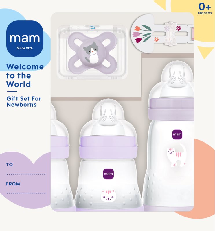 MAM Welcome to the World 0m+ set cadou pentru bebeluși Purple