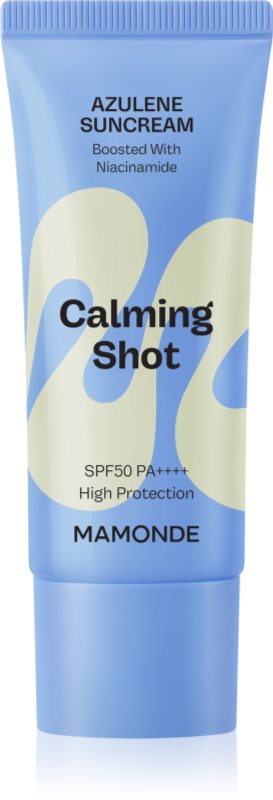 MAMONDE Calming Shot Azulene Suncream crema protectoare pentru fata cu efect calmant SPF 50+ 35 ml