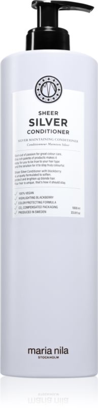 Maria Nila Sheer Silver Conditioner balsam hidratant de neutralizare tonuri de galben fără sulfat 1000 ml