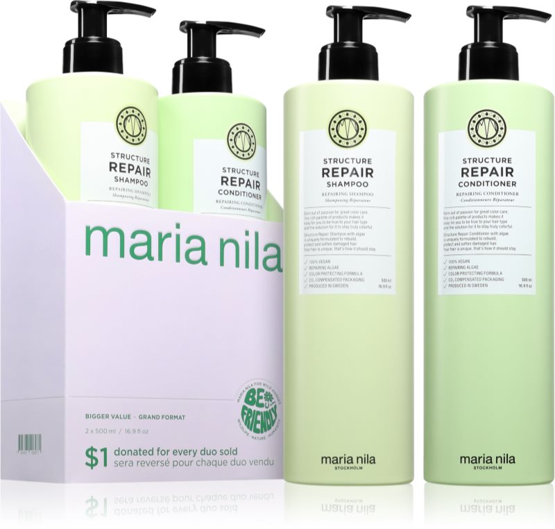 Maria Nila Structure Repair Set set cadou pentru intarirea parului 2x500 ml