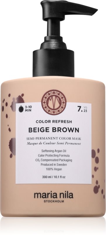 Maria Nila Colour Refresh mască fină de hrănire fără pigmenți permanenți de culoare culoare Beige Brown 7.23 300 ml
