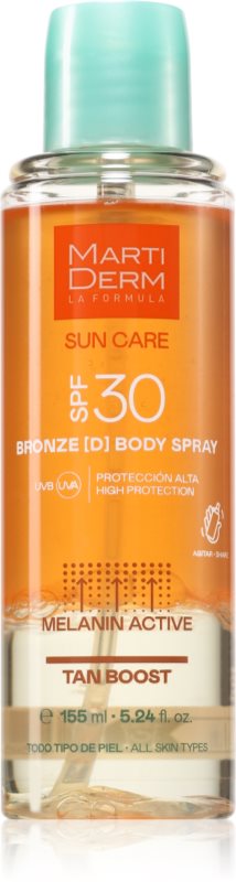 MartiDerm Sun Care Bronze D Body Spray spray pentru corp accelerator de bronzare SPF 30 155 ml