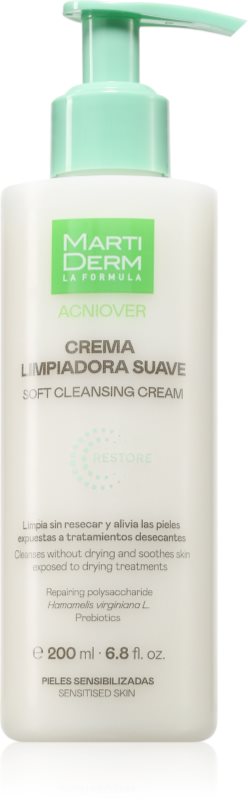 MartiDerm Acniover Soft Cleansing Cream cremă de curățare pentru piele sensibila predispusa la acnee 200 ml