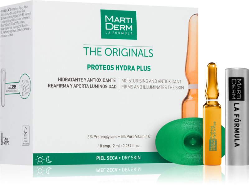 MartiDerm The Originals Protoes Hydra Plus ser hidratant in fiole cu vitamina C 10x2 ml