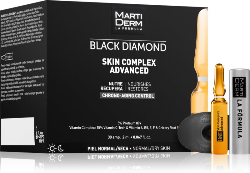 MartiDerm Black Diamond Skin Complex Advanced fiole pentru ten obosit