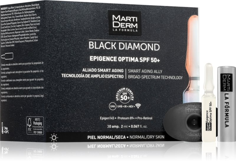 MartiDerm Black Diamond Epigence Optima SPF 50+ ser protector in fiole SPF 50+ 30x2 ml