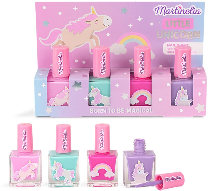 Martinelia Little Unicorn Nail Polish Set set de lacuri de unghii pentru copii Pink, Blue, Purple, Fuchsia