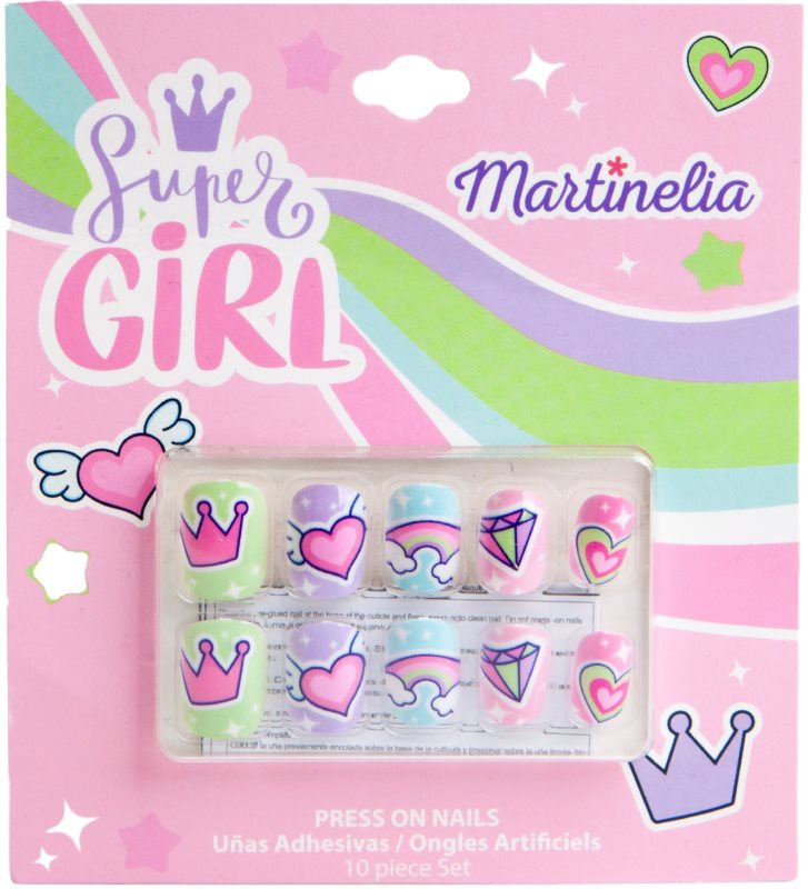 Martinelia Super Girl Nails unghii artificiale pentru copii 10 buc