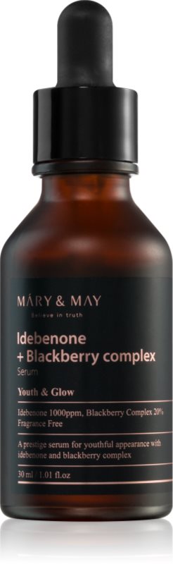 Mary&May Idebenone + Blackberry Complex Serum ser antioxidant pentru strălucirea și netezirea pielii 30 ml