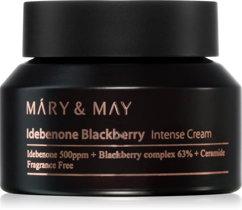 Mary&May Idebenone + Blackberry Complex Intensive Total Care Cream crema hidratanta cu efect iluminator cu efect antirid 70 g