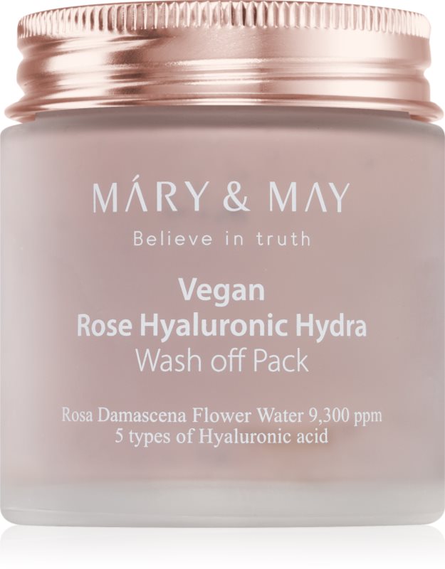 Mary&May Rose Hyaluronic Hydra Wash off Pack mască facială intens hidratantă cu efect calmant 125 g