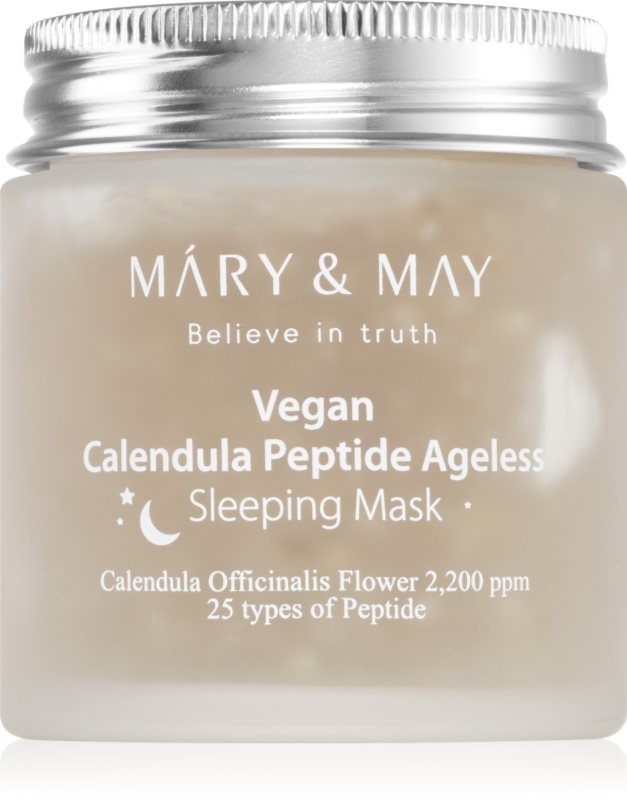 Mary&May Calendula Peptide Ageless Sleeping Mask mască de noapte calmantă cu efect antirid 110 g