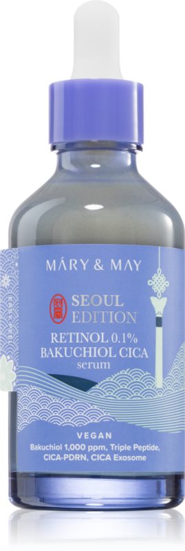 Mary&May Retinol 0.1% Bakuchiol Cica Serum ser pentru contur reface bariera protectoare a pielii 80 ml