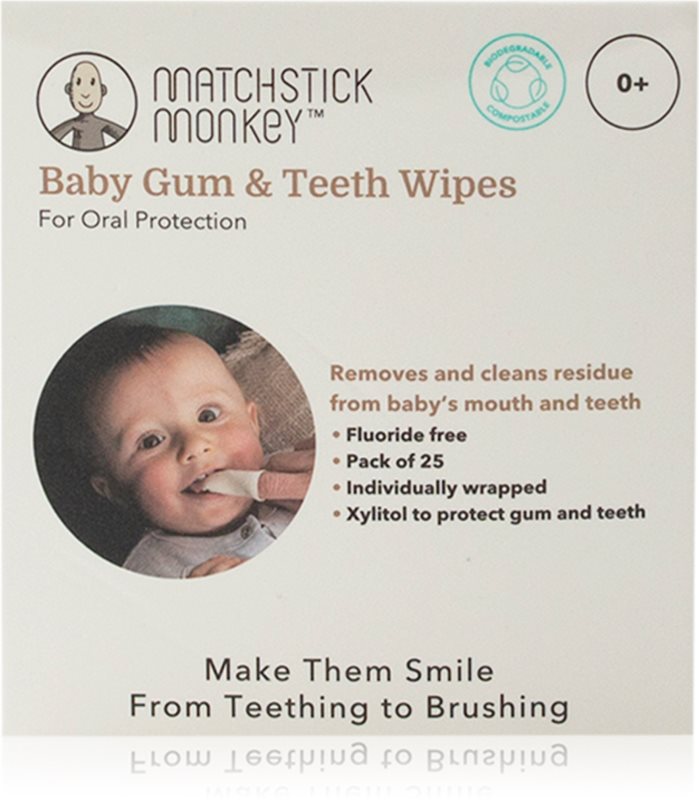 Matchstick Monkey Baby Gum & Teeth Wipes 0 m+ servetele pentru curatare pentru dinti, limba si gingii 1 buc