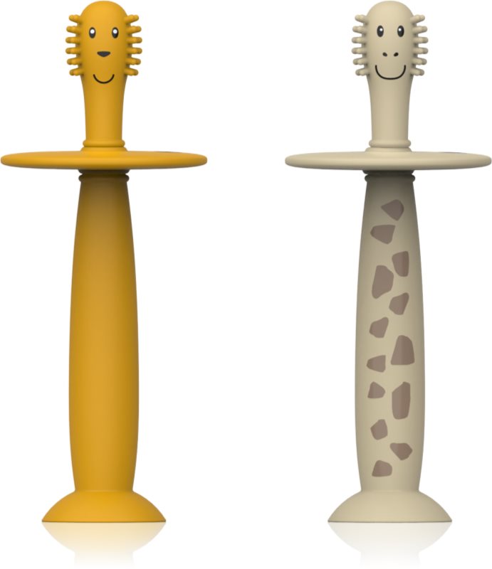 Matchstick Monkey Animal Collection periuțe de dinți pentru copii Lion/ Giraffe 2 buc