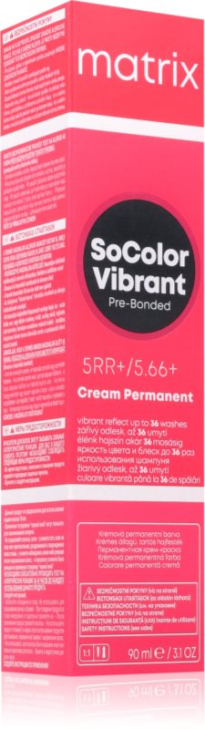 Matrix SoColor Vibrant Pre-Bonded Cream Permanent Culoare permanenta pentru par pentru o culoare stralucitoare 90 ml