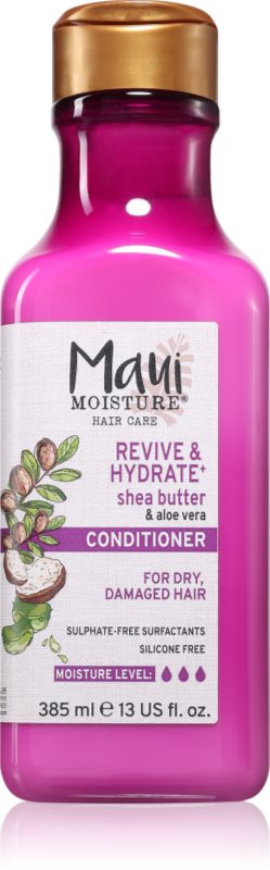 Maui Moisture Revive & Hydrate + Shea Butter & Aloe Vera balsam hidratant pentru păr uscat și deteriorat 385 ml