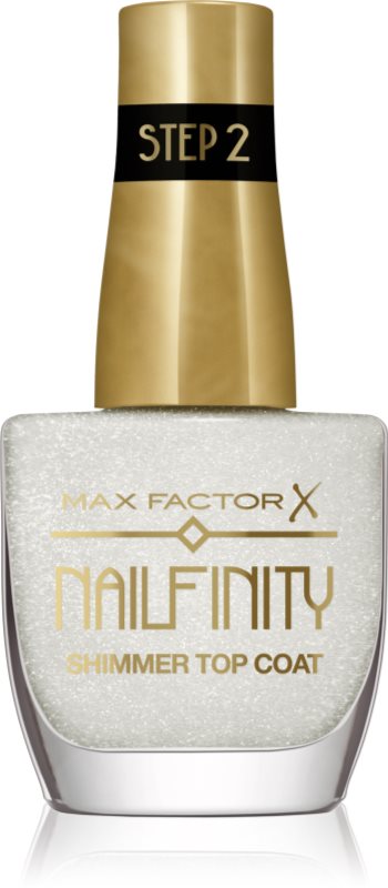 Max Factor Nailfinity Shimmer Top Coat lac gel de unghii pentru acoperirea superioară pentru stralucire culoare 102 Starry Veil 12 ml