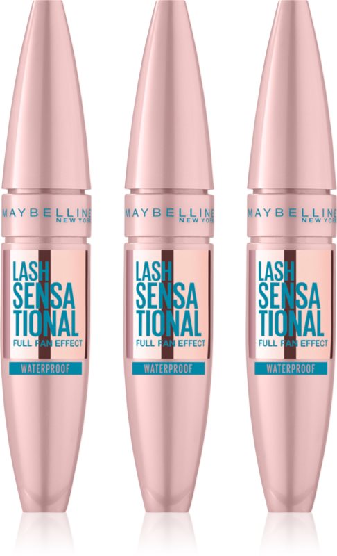 MAYBELLINE NEW YORK Lash Sensational mascara rezistent la apa pentru alungire, rotire si volum culoare Black