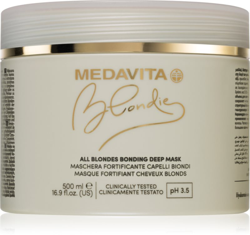 Medavita Blondie All Blondes Bonding Deep Mask mască fortifiantă pentru păr vopsit