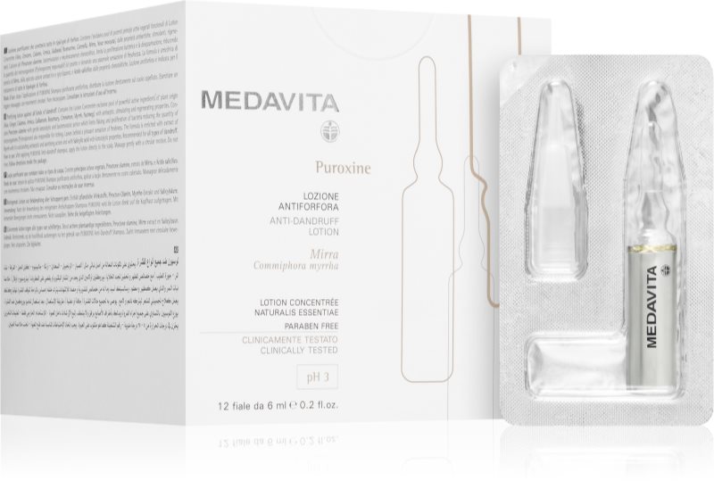 Medavita Puroxine Anti-Dandruff Lotion ser pentru scalp anti matreata 12x6 ml