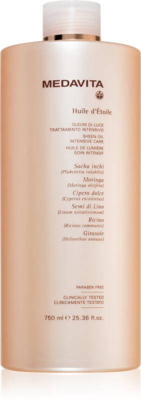 Medavita Huile d'Étolle Sheen Oil Intensive Care tratament intensiv cu ulei pentru păr 750 ml