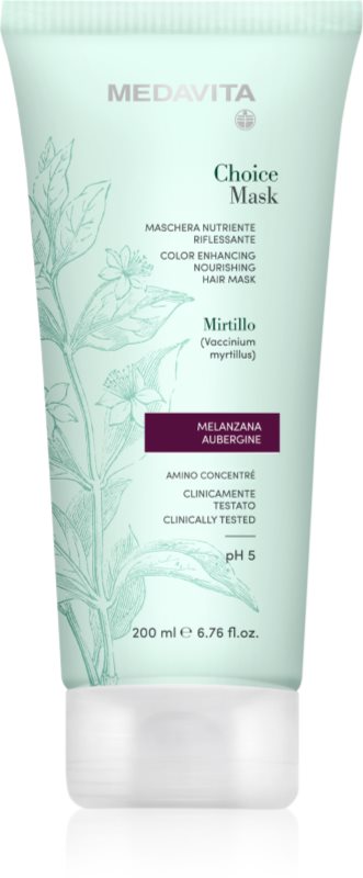 Medavita Choice Enhancing Nourishing Hair Mask Aubergine masca hranitoare pentru păr vopsit 200 ml