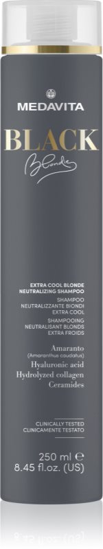 Medavita Black Blondie Extra Cool Blonde șampon pentru neutralizarea tonurilor de galben pentru păr 250 ml