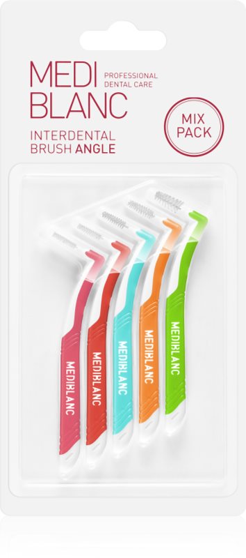 MEDIBLANC Interdental Pick-brush Angle perie interdentara 9 bucati Mix kit 5 buc