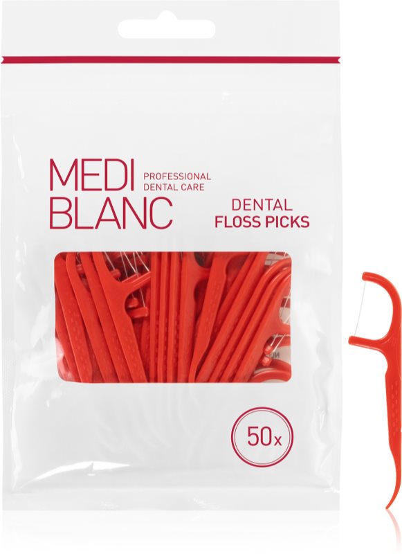MEDIBLANC Dental Floss Picks scobitori dentare cu filet 50 buc