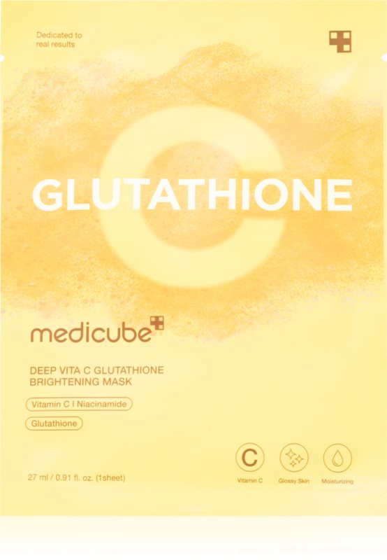 medicube Deep Vita C Glutathione Brightening Mask mască textilă iluminatoare 27 ml
