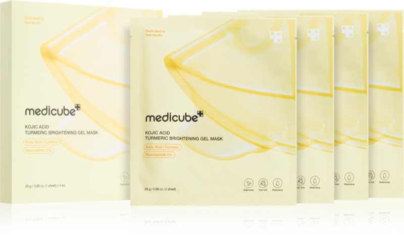 medicube Kojic Acid Turmeric Brightening Gel Mask masca de hidratare si luminozitate cu textura de gel 4 buc