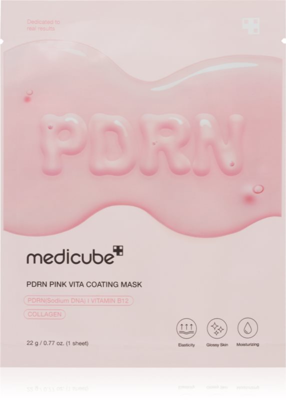 medicube PDRN Pink Vita Coating Mask mască textilă cu efect antirid cu efect iluminator 22 g