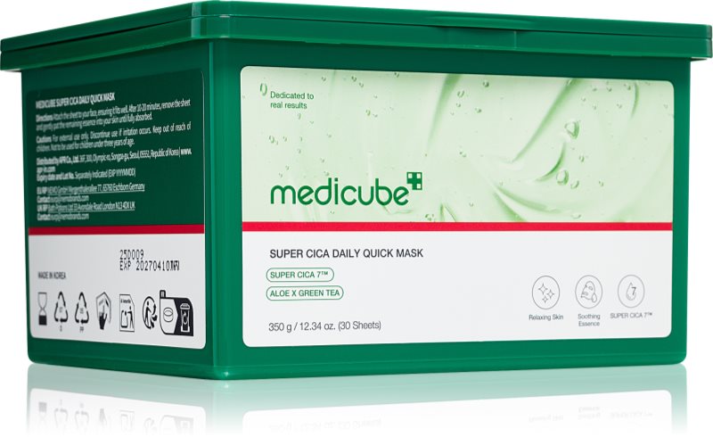 medicube Super Cica Daily Quick Mask mască textilă calmantă cu efect de nutritiv 30 buc