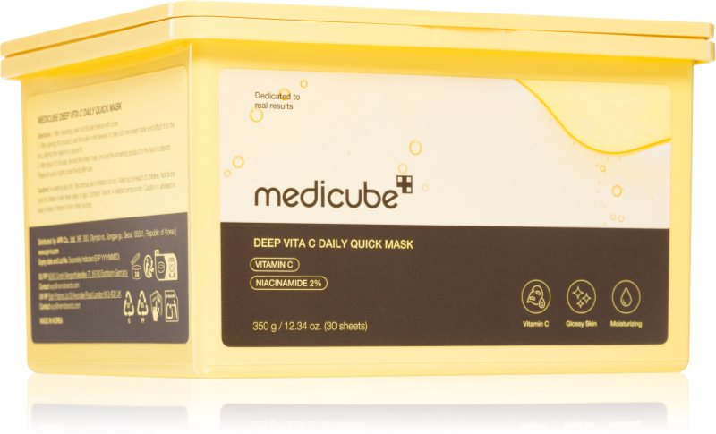 medicube Deep Vita C Daily Quick Mask mască textilă hidratantă pentru uniformizarea nuantei tenului pachet mare 30 buc