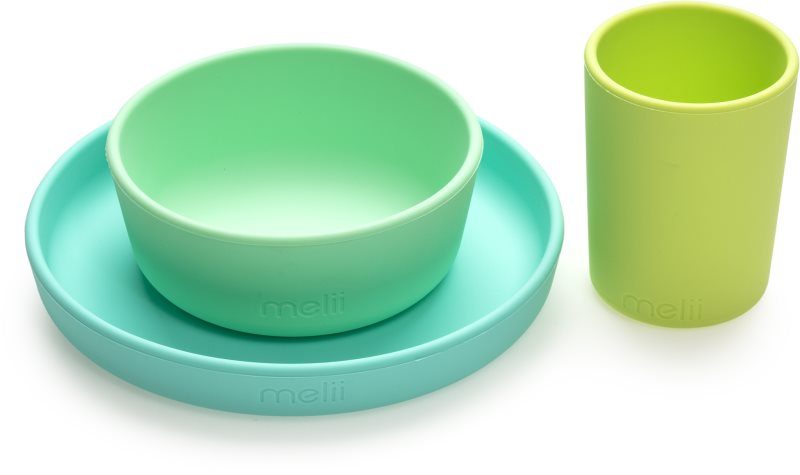 Melii Feeding Set serviciu de masă Mint, Blue, Lime