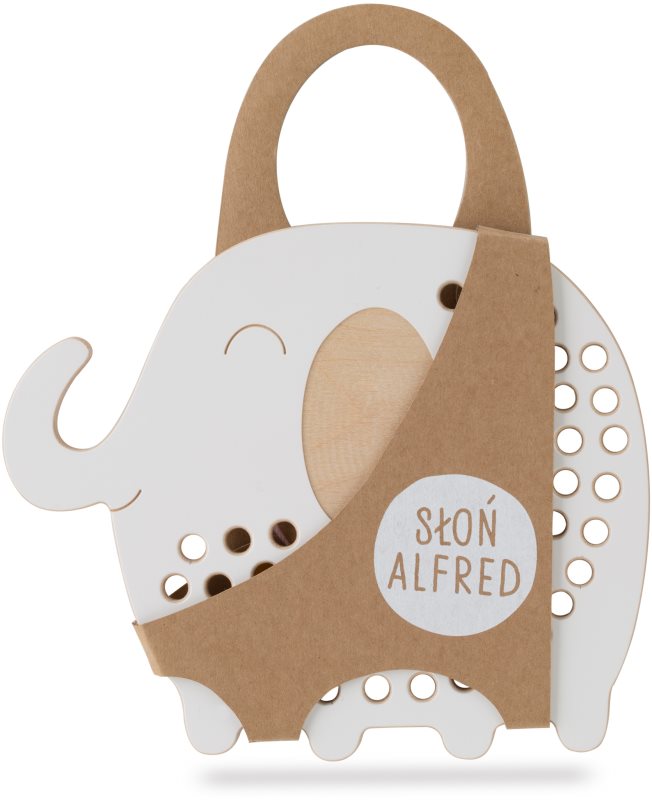 Milin Big Wooden Lacing Toy Elephant Oliver jucărie cu activități 19,5 cm x 16 cm x 0,7 cm 1 buc