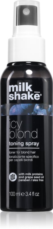 milk_shake® Icy Blond Toning Spray spray neutralizeaza tonurile de galben 100 ml