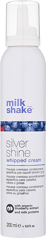 milk_shake® Silver Shine spumă cremoasă pentru păr blond neutralizeaza tonurile de galben 200 ml